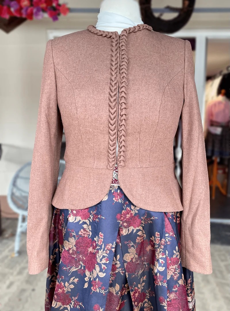 Trachten Jacke, Krüger, Indra, braun mit Schößchen