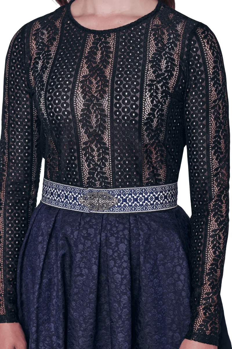 Trachtenbluse, Trachtenbluse, Krüger, schwarz, Cornelia