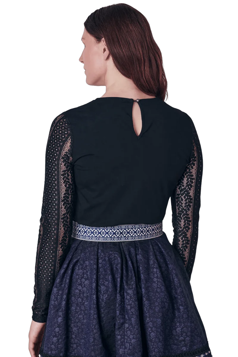 Trachtenbluse, Trachtenbluse, Krüger, schwarz, Cornelia