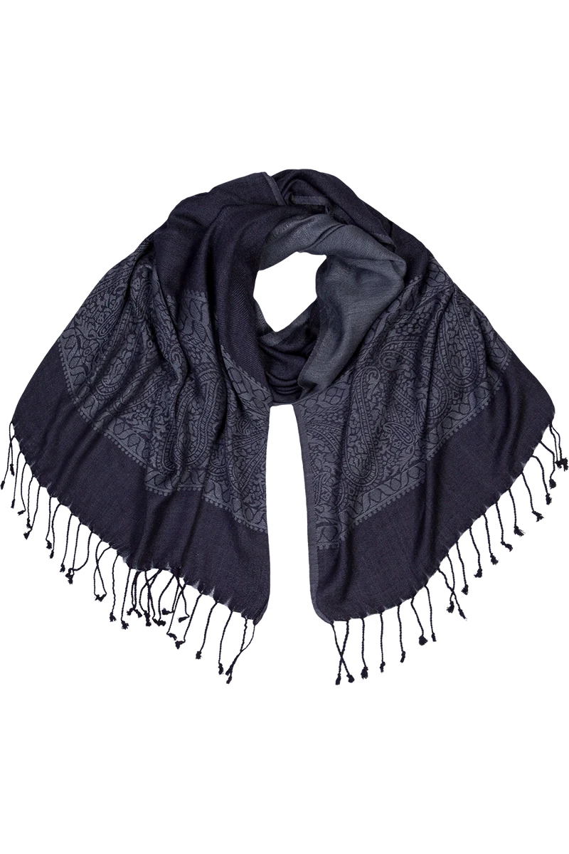 Damen Tuch im Pashmina-Stil mit Muster - darkblue