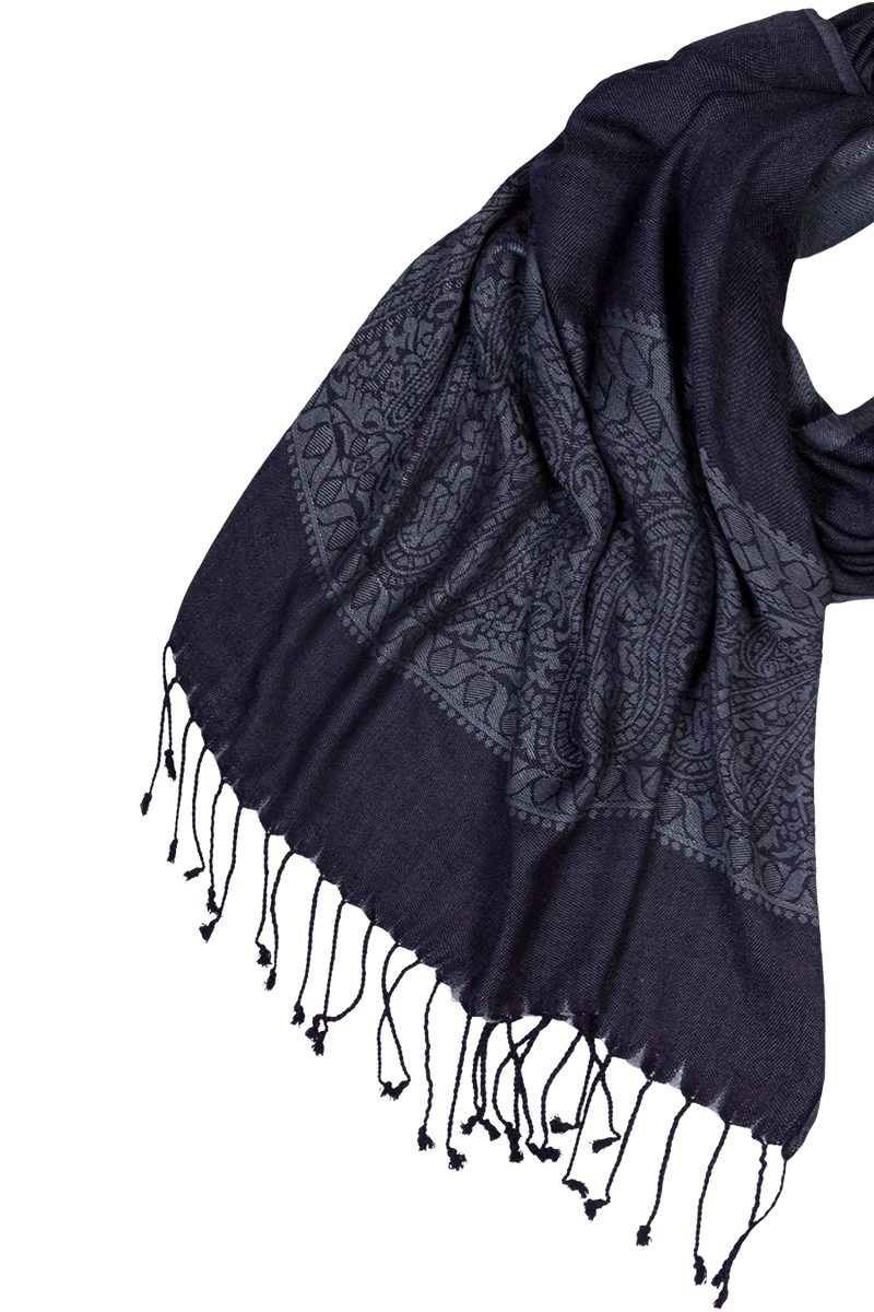 Damen Tuch im Pashmina-Stil mit Muster - darkblue