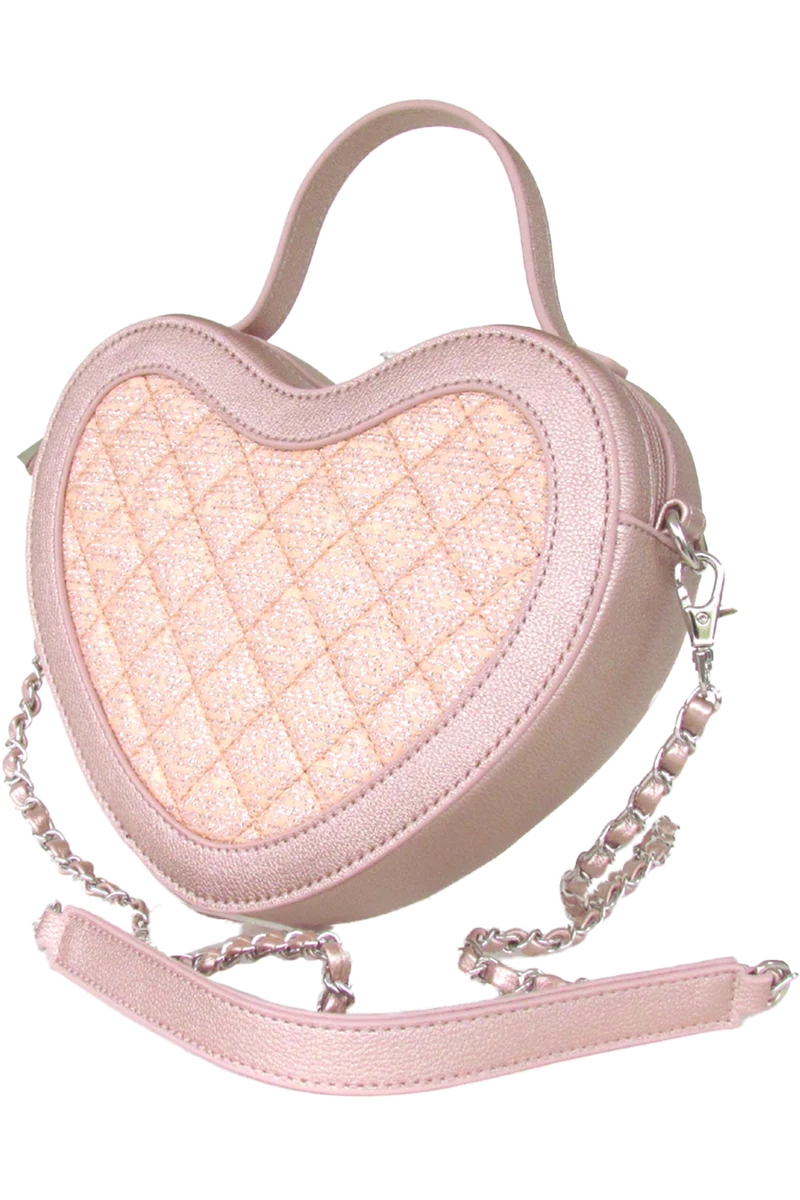 Damen Herztasche im Trachtenstil - rosa