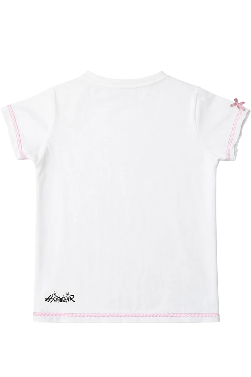 Kinder Trachtenshirt mit feschem Hochlandrind - weiß