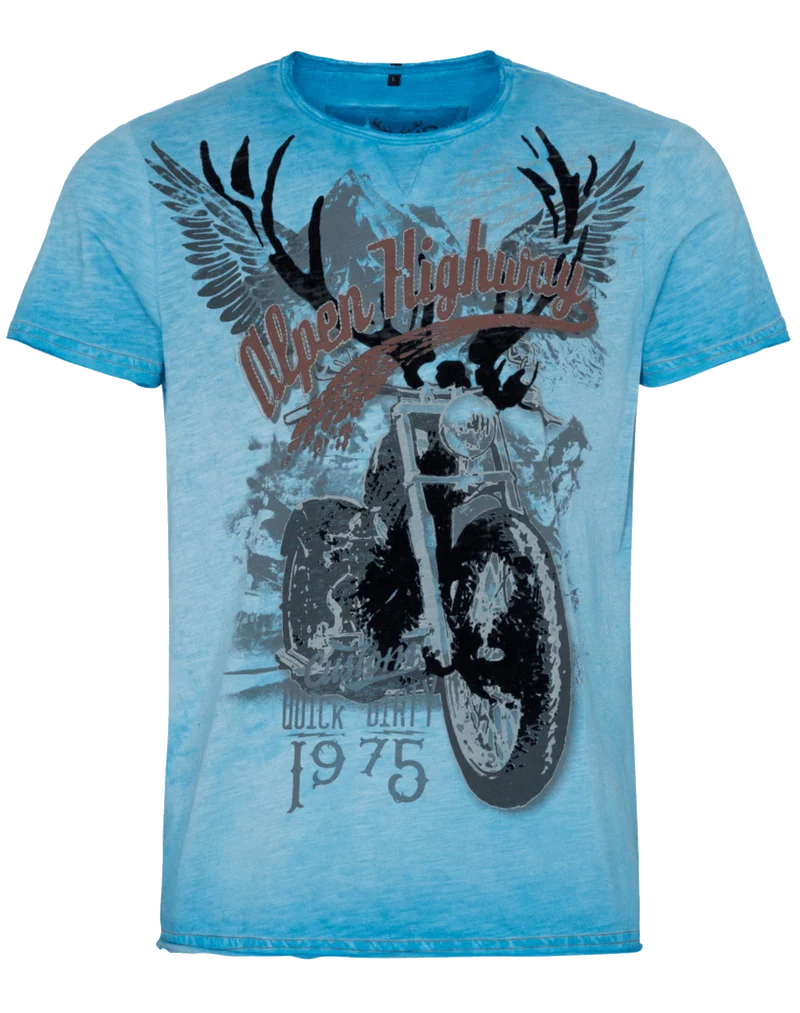 Herrenshirt, Trachten Shirt, HangOwear, Till, blau, AR, Übergröße