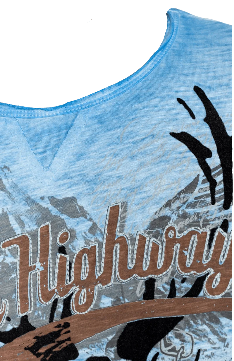 Herrenshirt, Trachten Shirt, HangOwear, Till, blau, AR, Übergröße