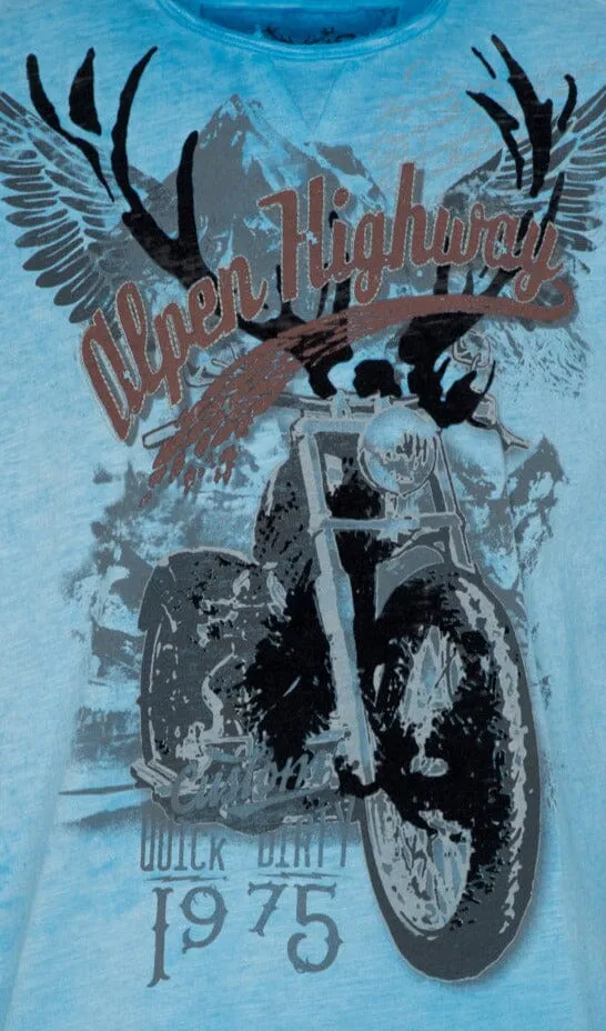 Herrenshirt, Trachten Shirt, HangOwear, Till, blau, AR, Übergröße