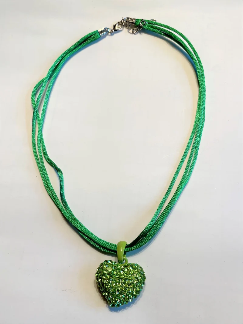 Trachten Kette Herz und Strass, verschiedene Farben