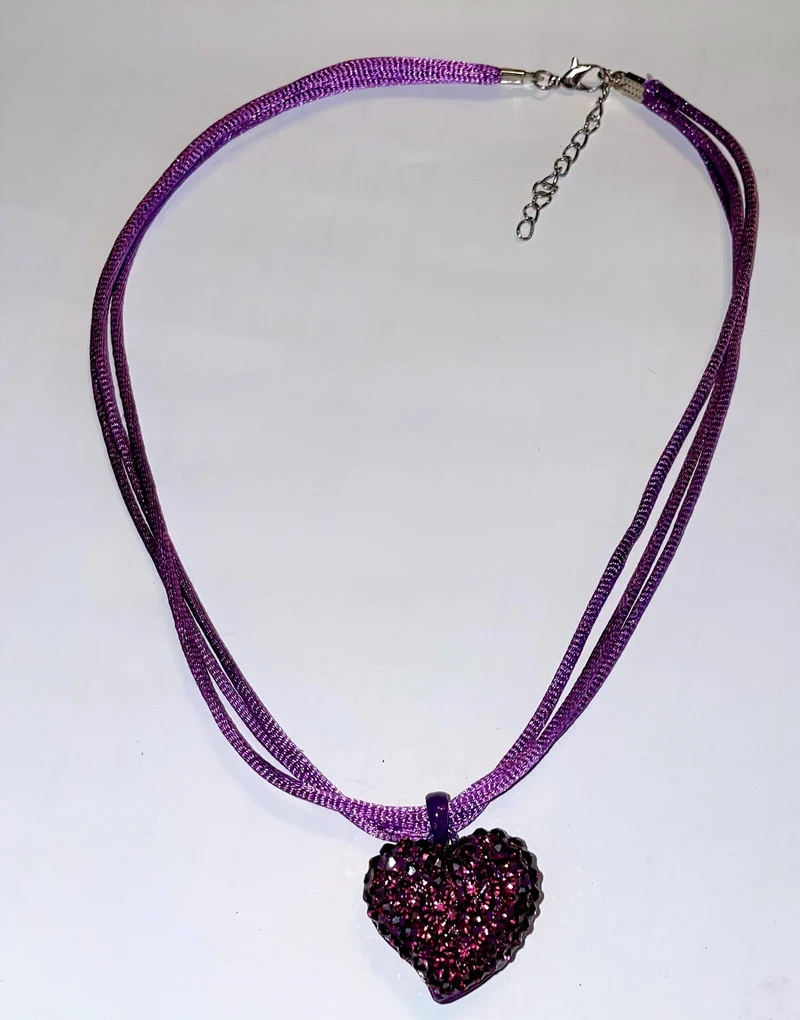 Trachten Kette Herz und Strass, verschiedene Farben
