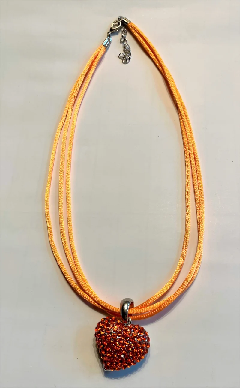 Trachten Kette Herz und Strass, verschiedene Farben