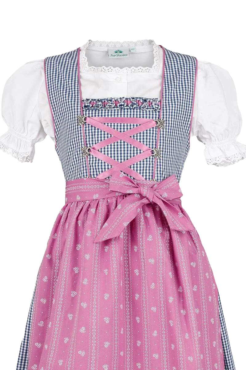 Kariertes Kinderdirndl - marine