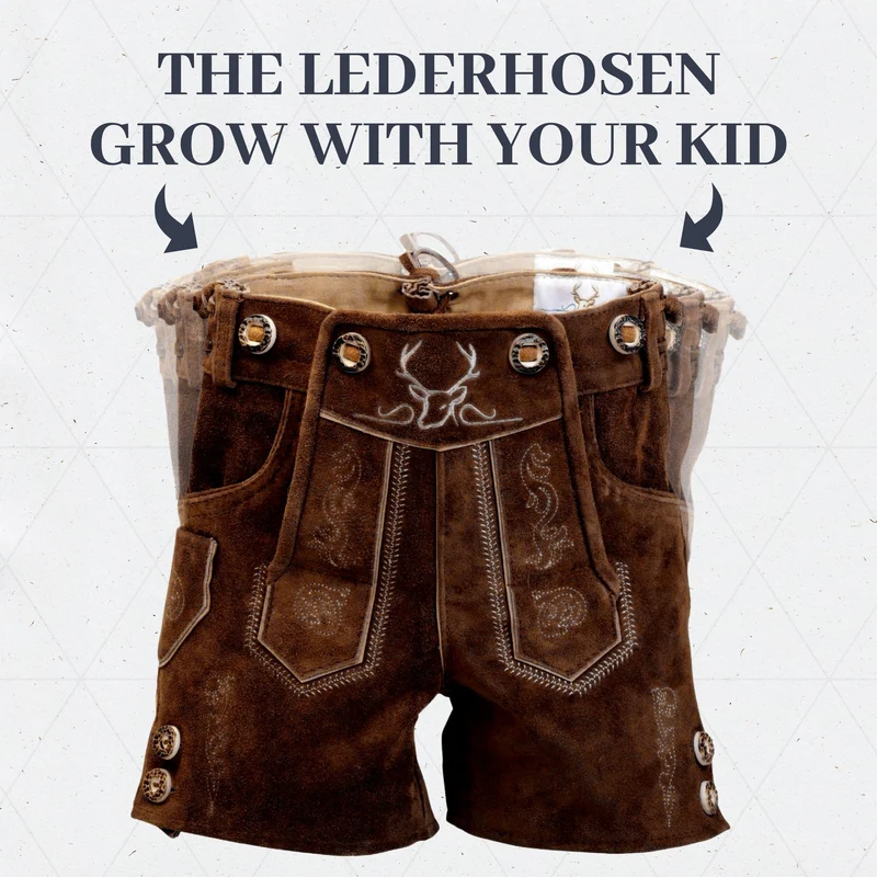 Kids Lederhosen Dark Brown