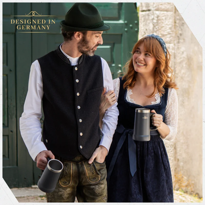 Lederhosen Vest Men Gray