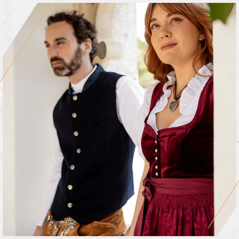 German Dirndl Dress Burgundy Velvet