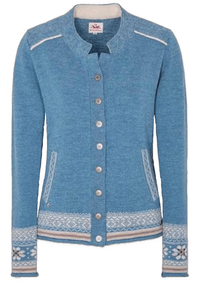 Trachten Jacke, Spieth & Wensky, Warja, Strickjacke, große Größen, blau