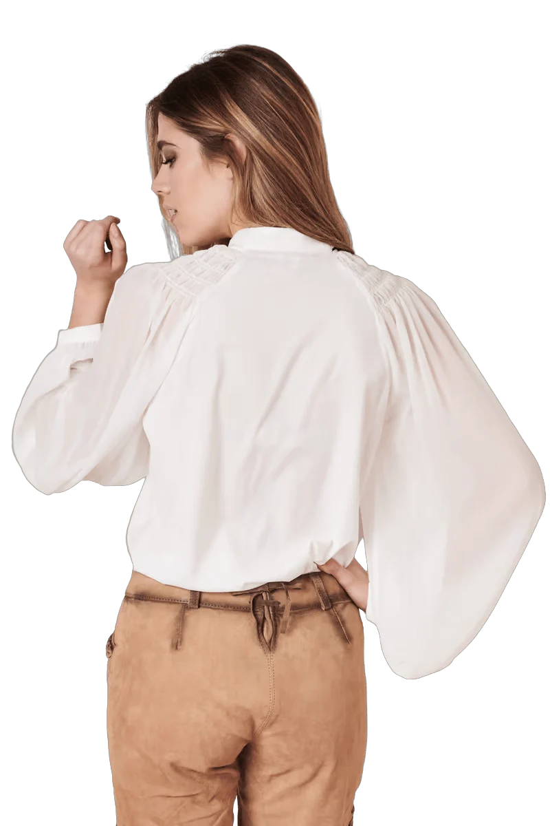 Trachtenbluse, Krüger Collections, Langarm, Beatrice, ecru