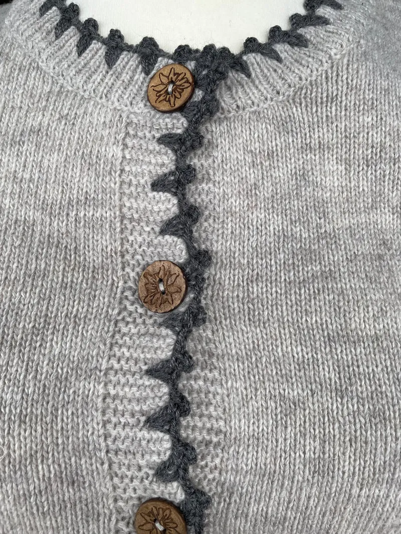 Trachten Jacke, Hangowear, Wilberta, Strickjacke, hellgrau, greige