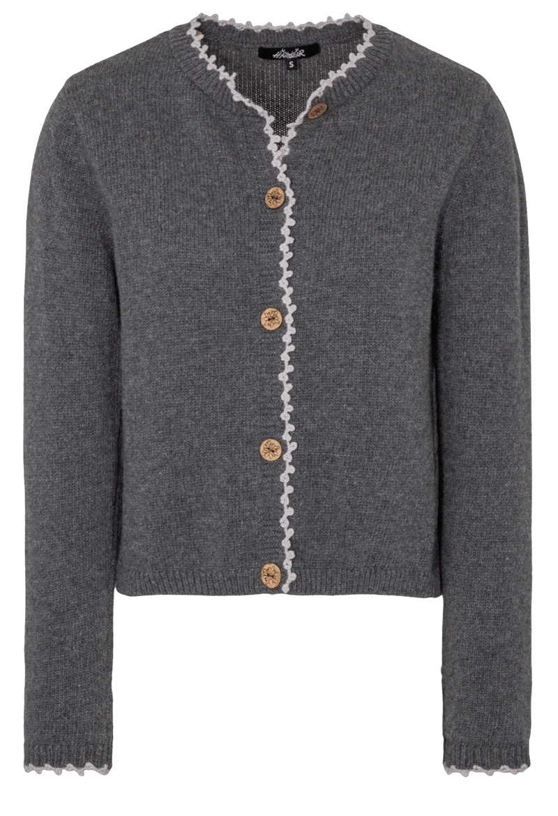 Trachten Jacke, Hangowear, Wilberta, Strickjacke, grau