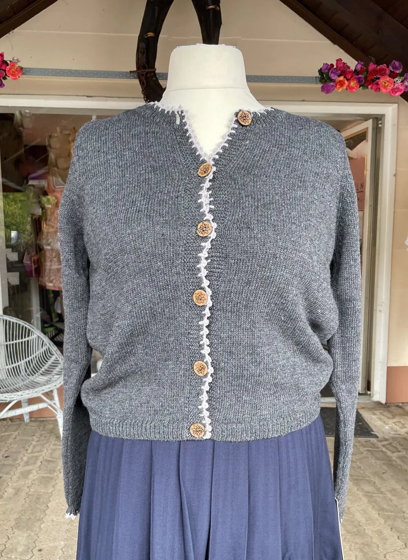 Trachten Jacke, Hangowear, Wilberta, Strickjacke, grau