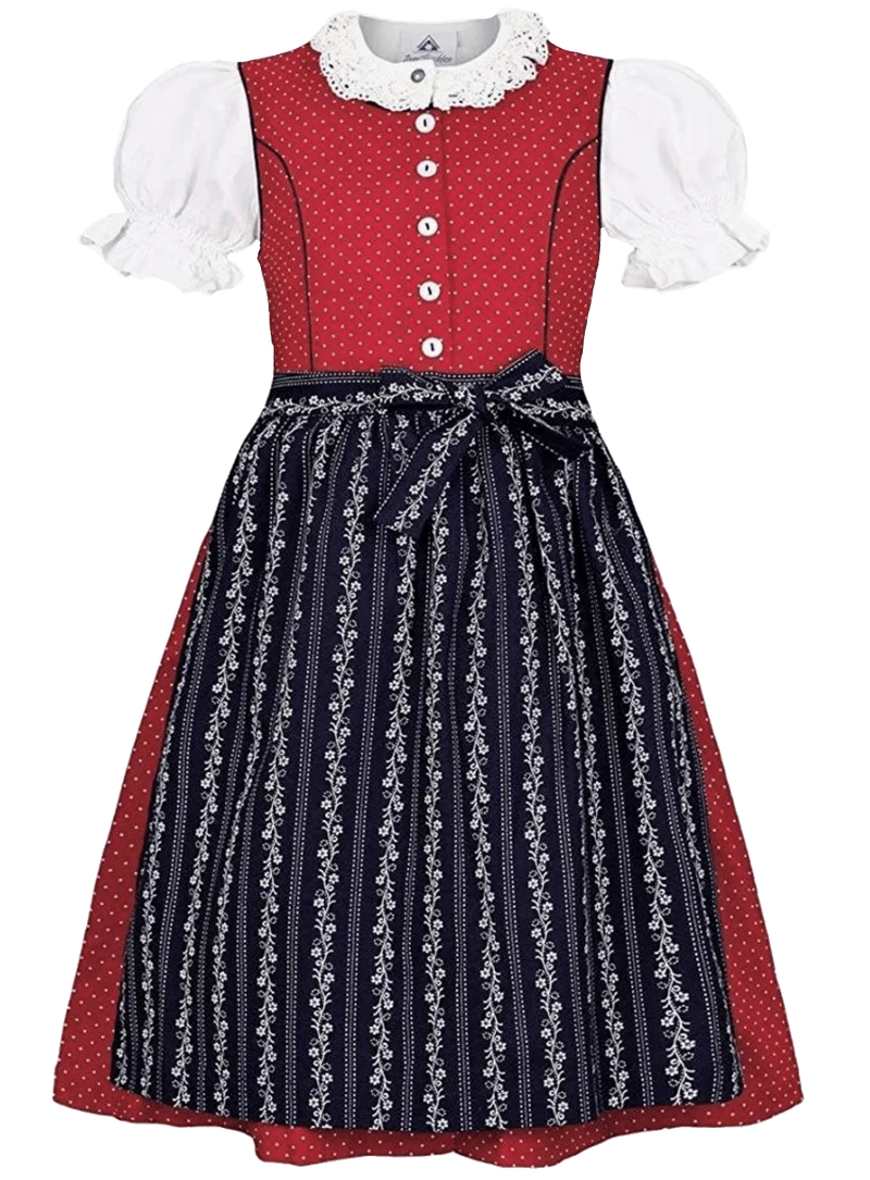 Kinderdirndl Madl, Isar Trachten rot, blau klassisch