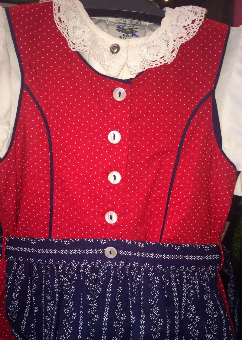 Kinderdirndl Madl, Isar Trachten rot, blau klassisch