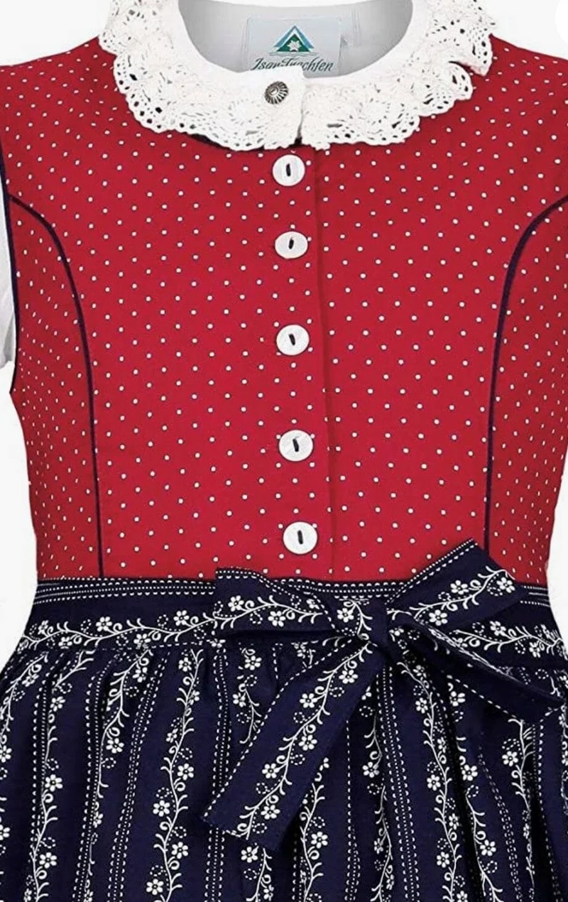 Kinderdirndl Madl, Isar Trachten rot, blau klassisch