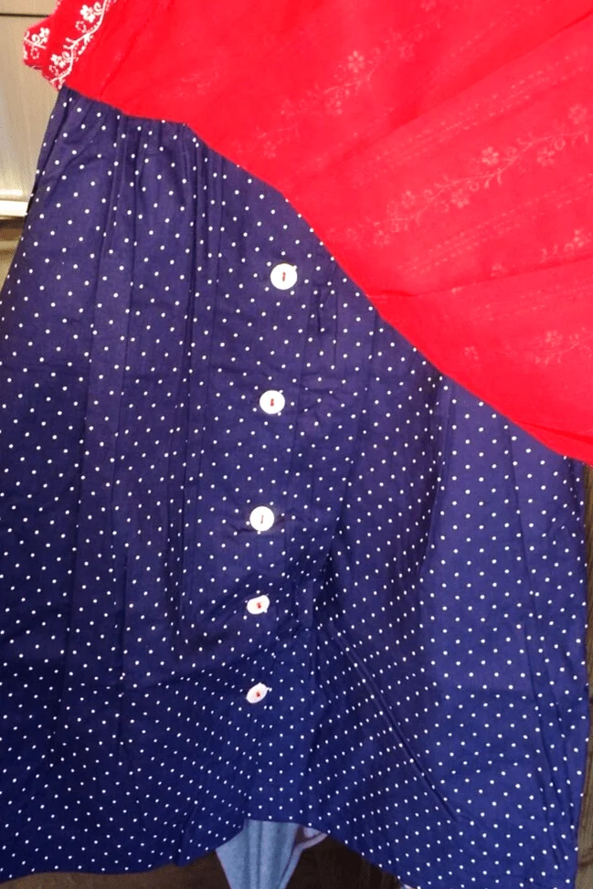Kinderdirndl Madl, Isar Trachten blau, rot klassisch