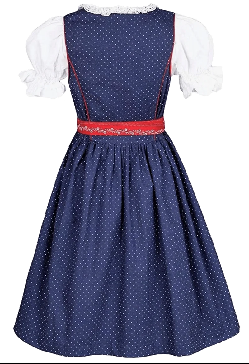 Kinderdirndl Madl, Isar Trachten blau, rot klassisch