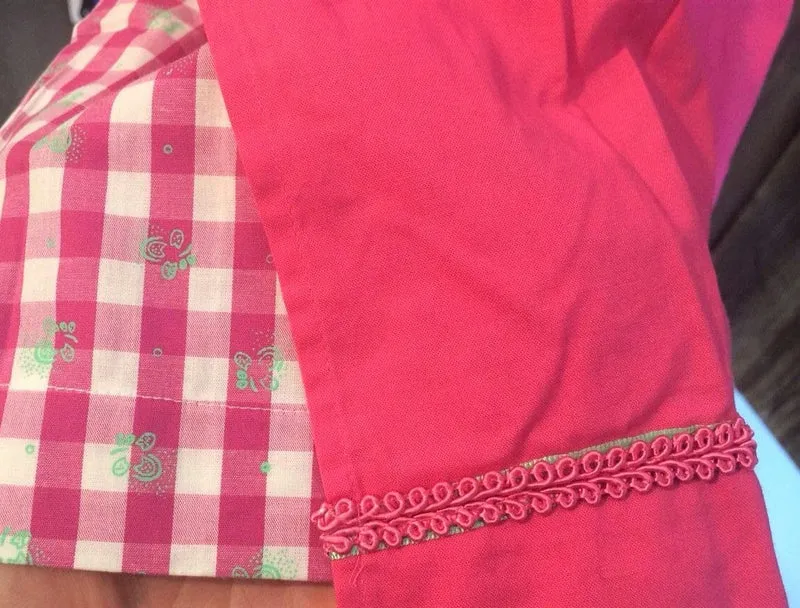 Kinderdirndl Madl, Isar Trachten rosa pink kariert, lang