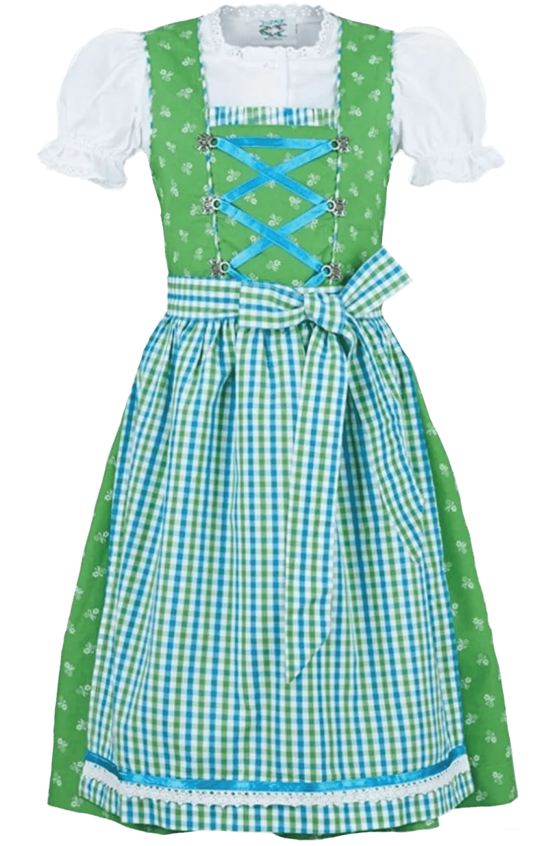 Kinderdirndl Madl, Isar Trachten grün kariert