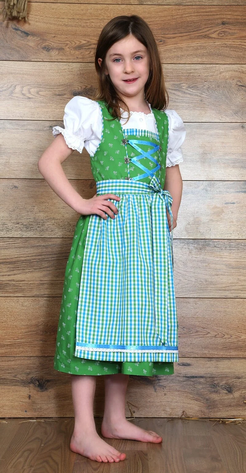 Kinderdirndl Madl, Isar Trachten grün kariert