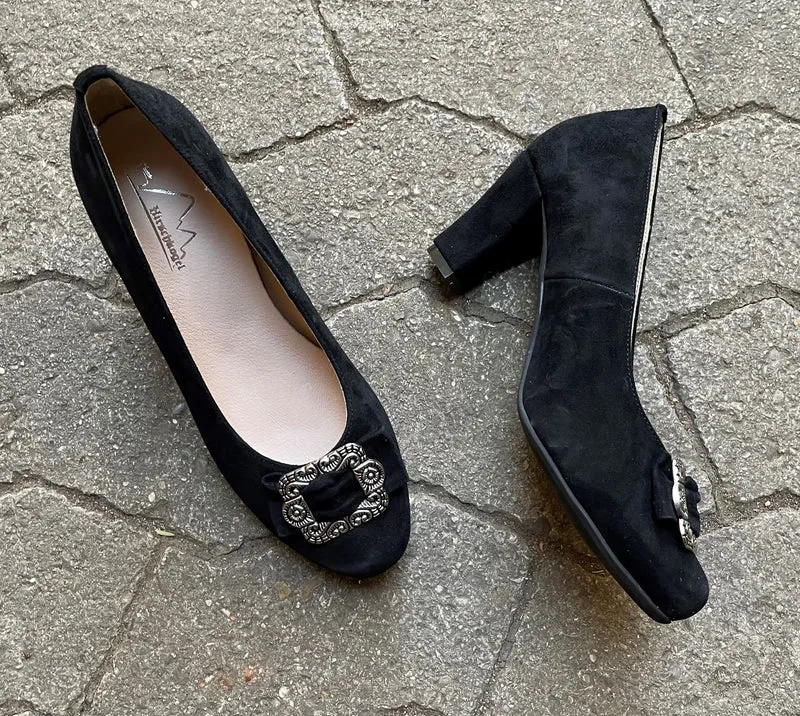 Pumps, Trachtenschuhe, Hirschkogel schwarz, Spange