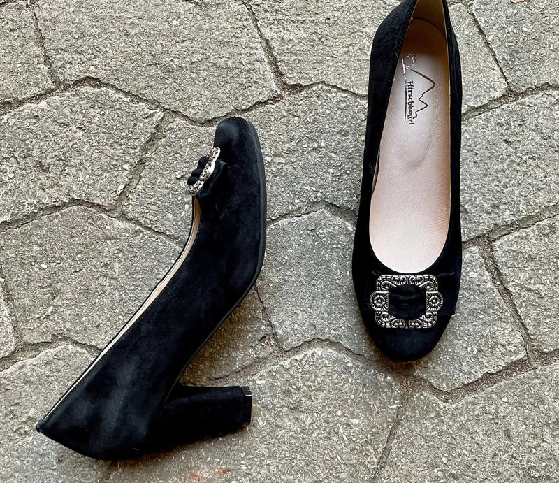 Pumps, Trachtenschuhe, Hirschkogel schwarz, Spange
