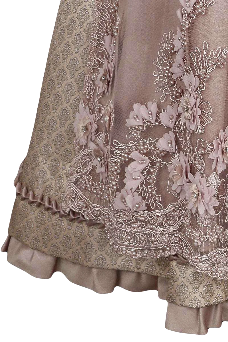 Krüger Collection Dirndl mit Perlen-Blumen-Stickerei-Schürze