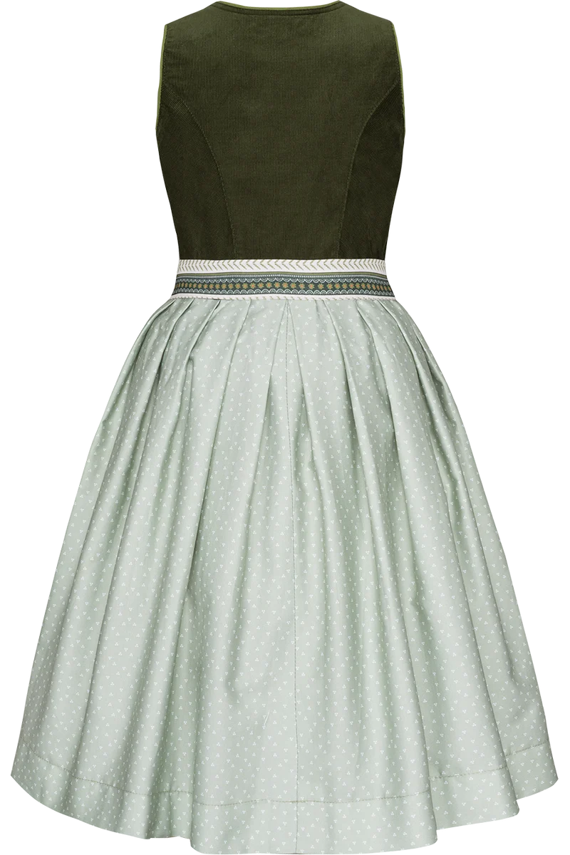 Mädchen Baumwolldirndl mit Cordoberteil - grün