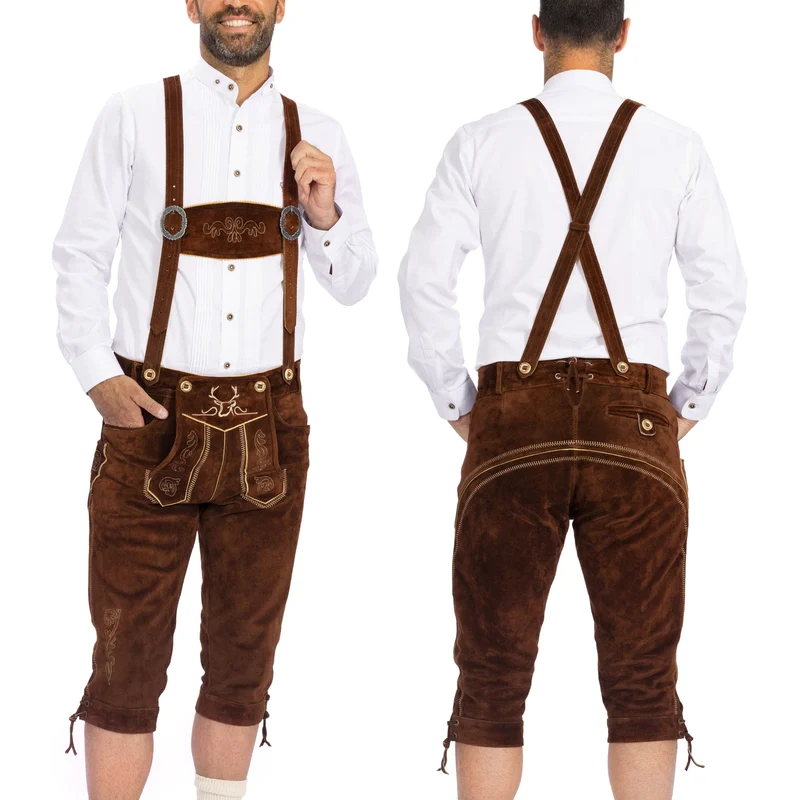 Lederhosen Men Kneebound Dark Brown