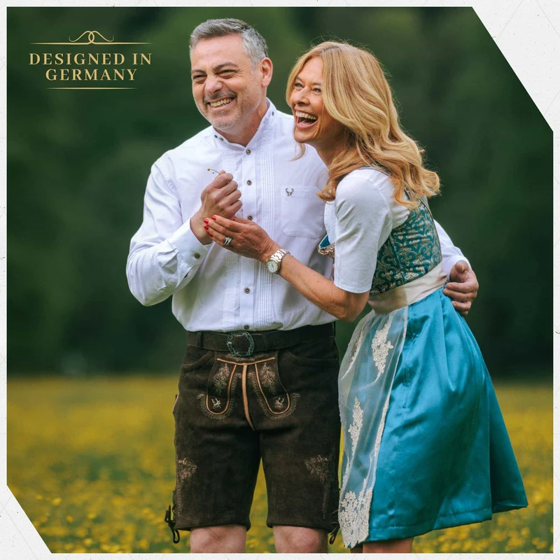 Goat Lederhosen Men Short Dark Brown