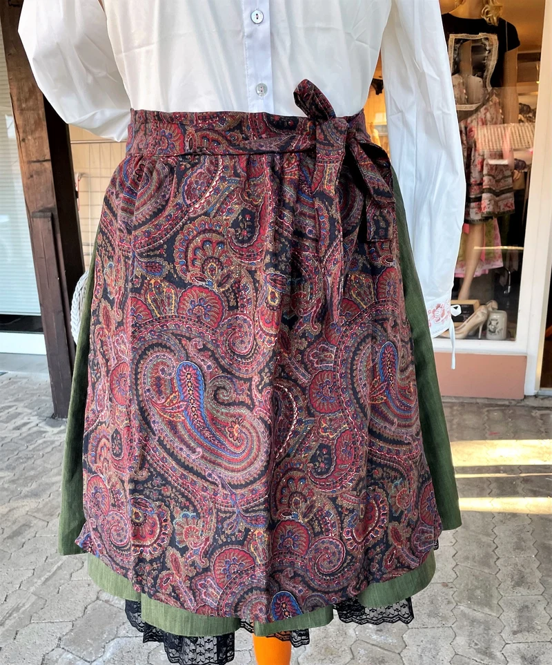 Dirndlschürze, Schürze, Paisley für 60 65 cm, Gr. 2