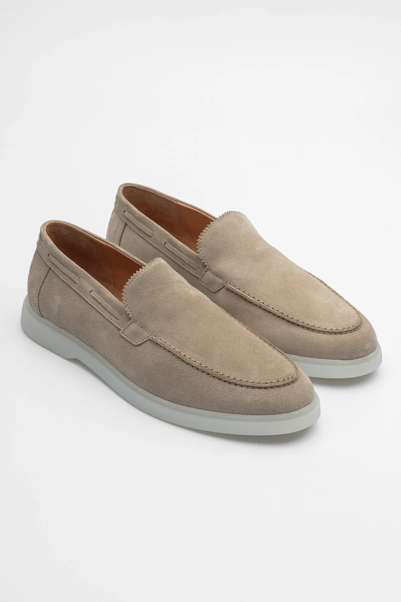 SUEDE LOAFER - BEIGE