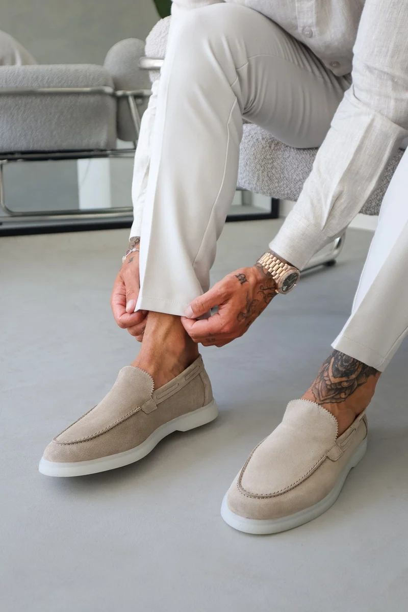 SUEDE LOAFER - BEIGE