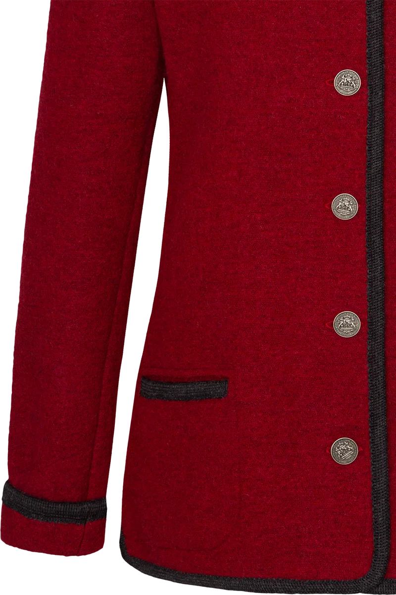 Damen Trachtenjacke aus feinster Schurwolle - weinrot/anthra