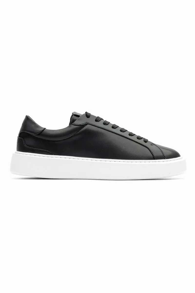 LEATHER TRAINER - BLACK