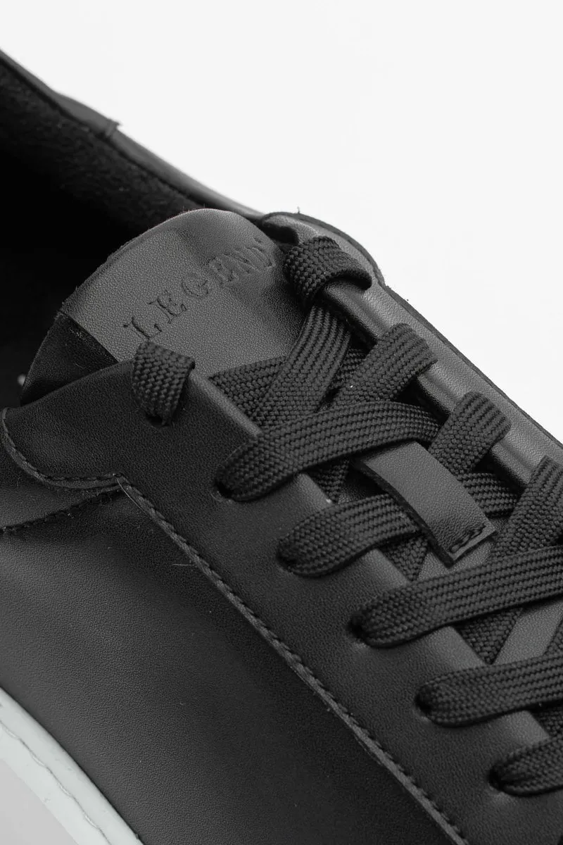LEATHER TRAINER - BLACK