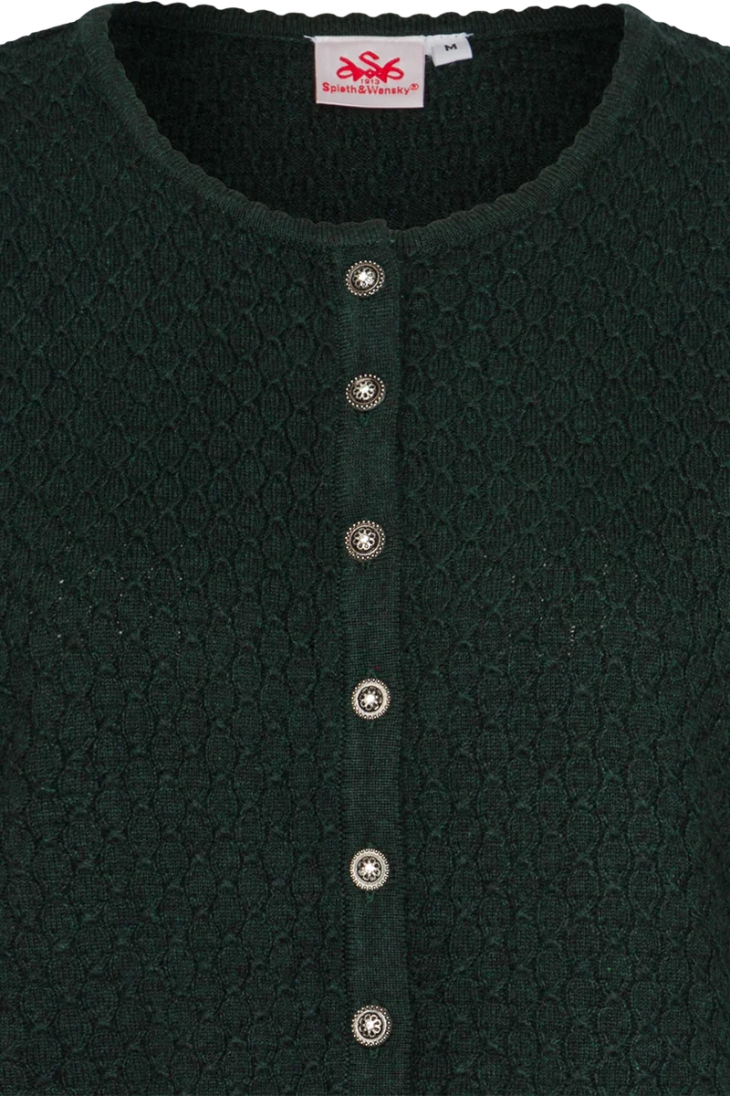 Dirndljacke kurz mit Wabenmuster - dunkelgrün