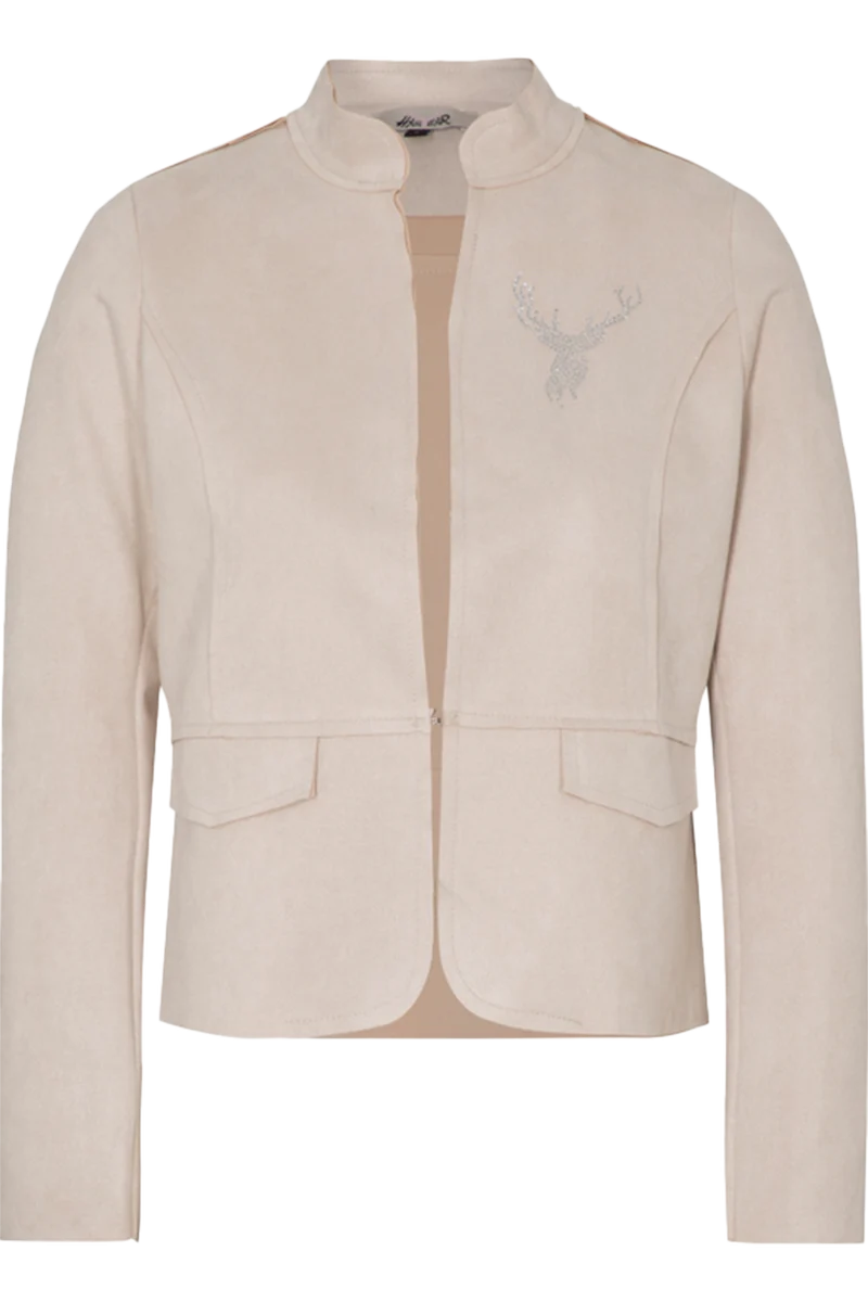 Damen Trachtenjacke in Samtoptik - beige