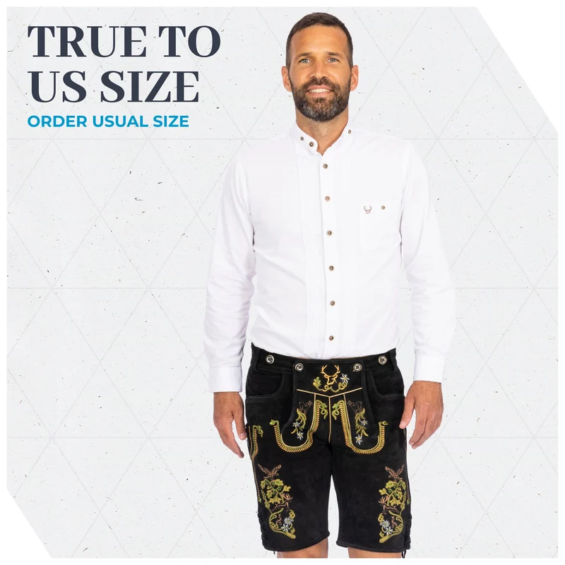 Lederhosen Men Short Black Royal