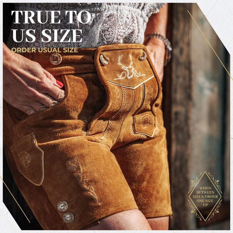 Women’s Lederhosen Short Pants Light Brown