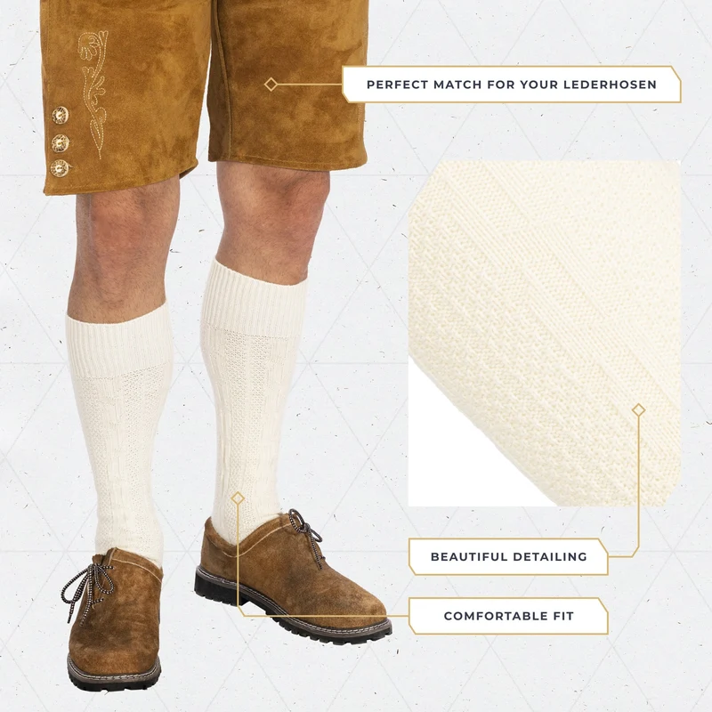 Men’s Lederhosen Socks Loferl White