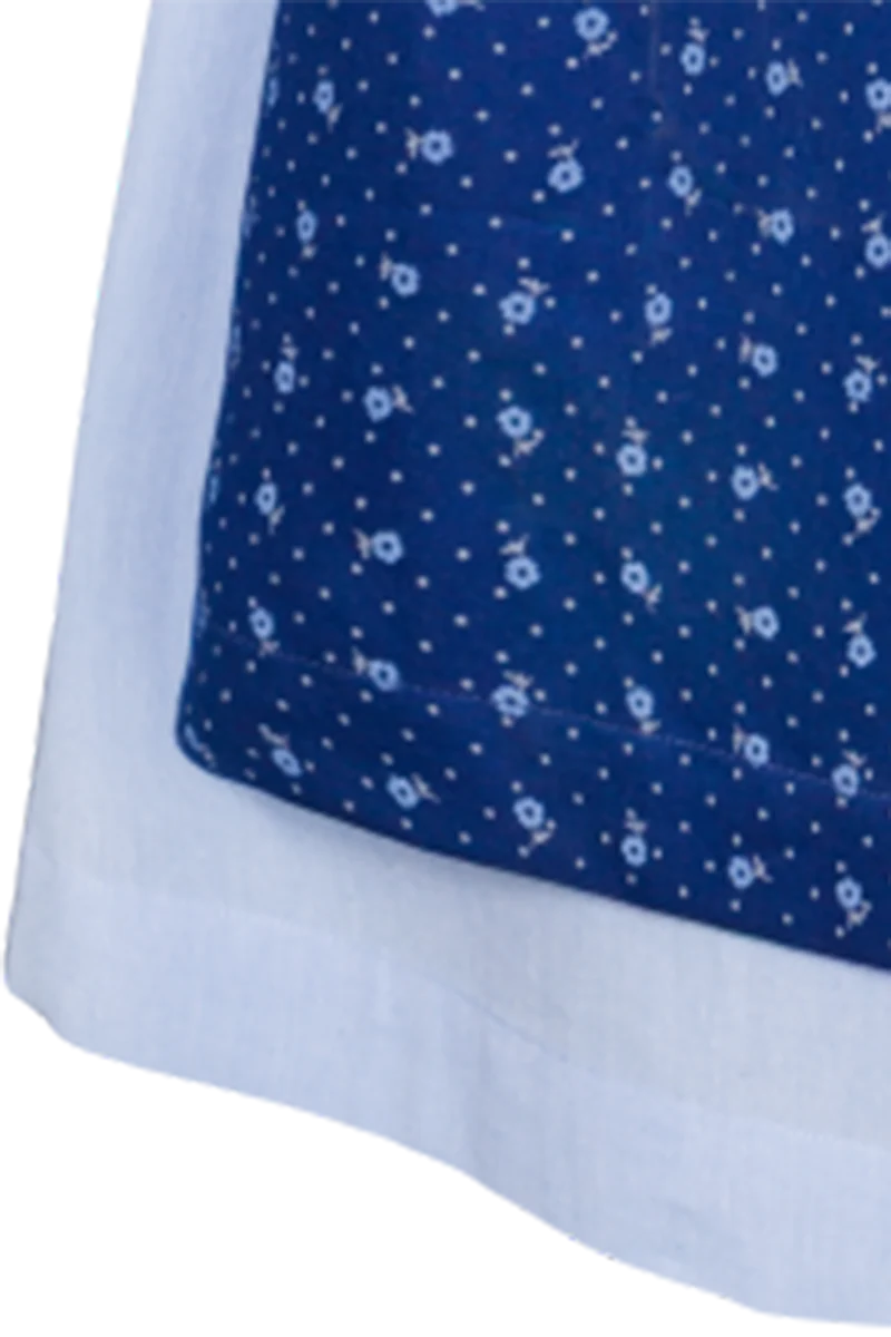 Kinder-Baumwolldirndl uni mit Puffärmelbluse - blau