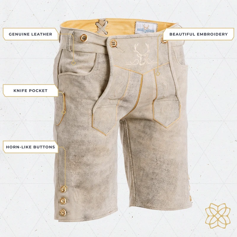 Lederhosen Men Short White