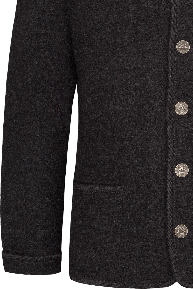 Herren Schurwolljacke mit Stehkragen - anthra/anthra